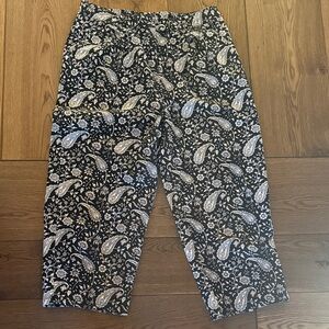 Cleobella Black and White Paisley Pull-On Pants